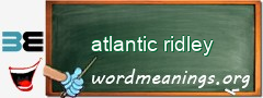 WordMeaning blackboard for atlantic ridley